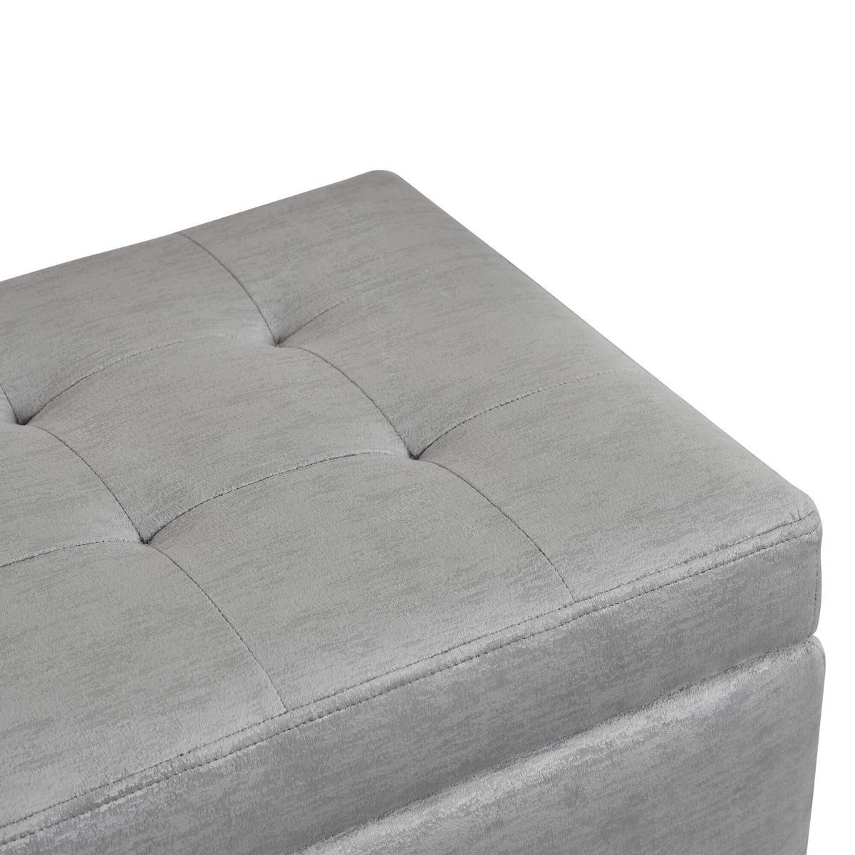 Puff Bodega Rectangular York, color Plata