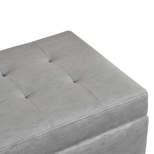 Puff Bodega Rectangular York, color Plata