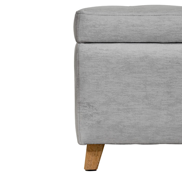 Puff Bodega Rectangular York, color Plata