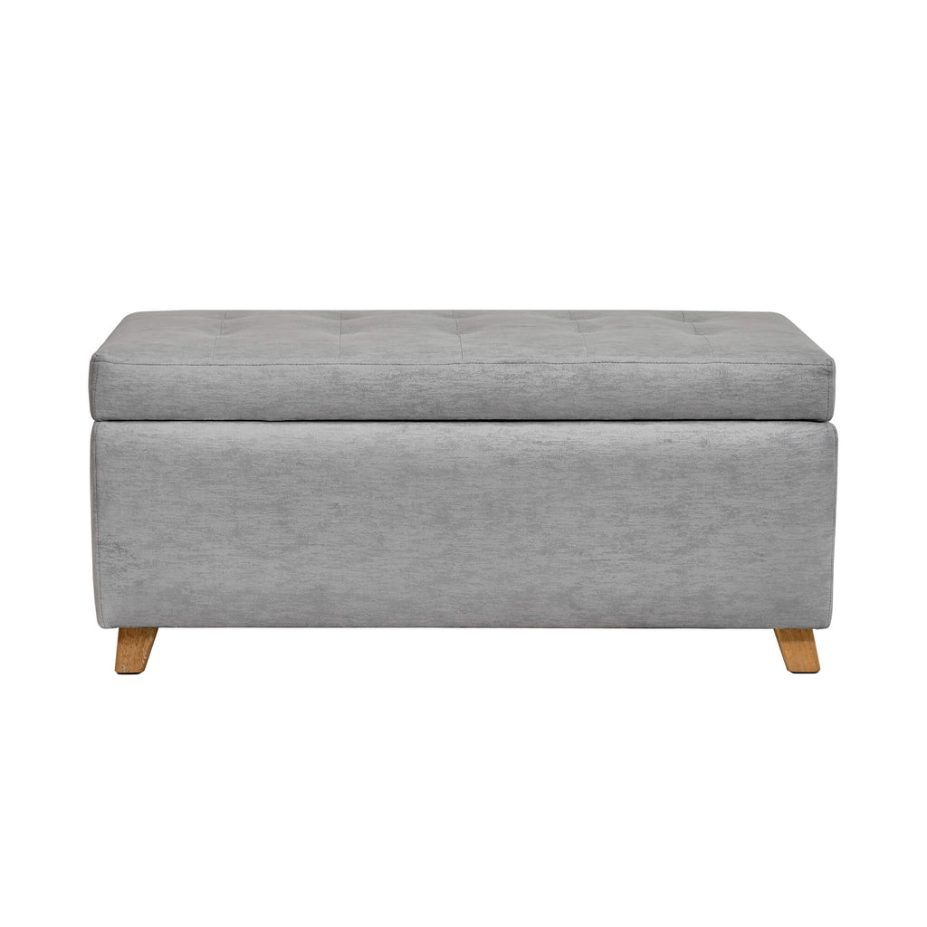 Puff Bodega Rectangular York, color Plata