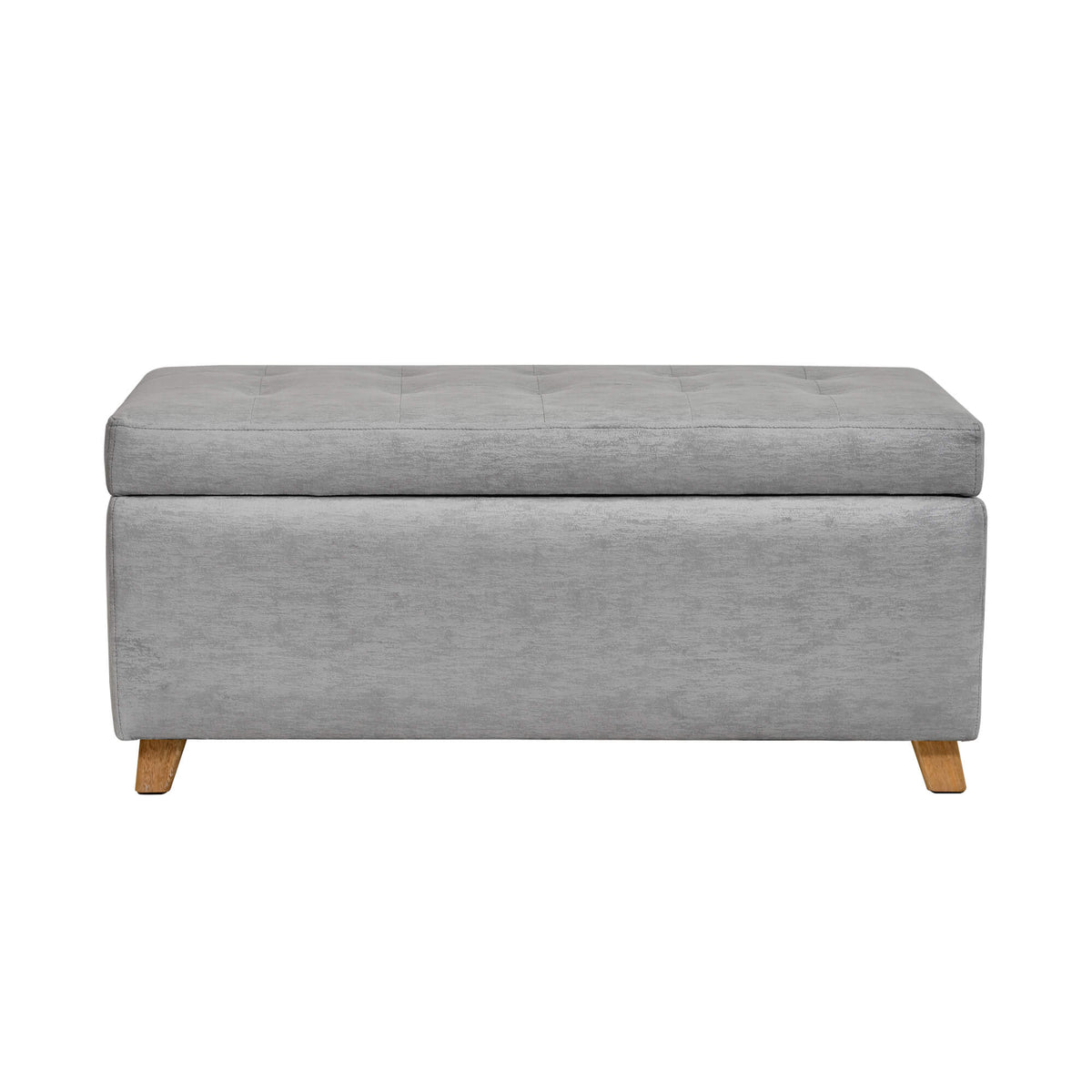Puff Bodega Rectangular York, color Plata