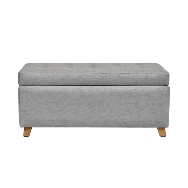 Puff Bodega Rectangular York, color Plata