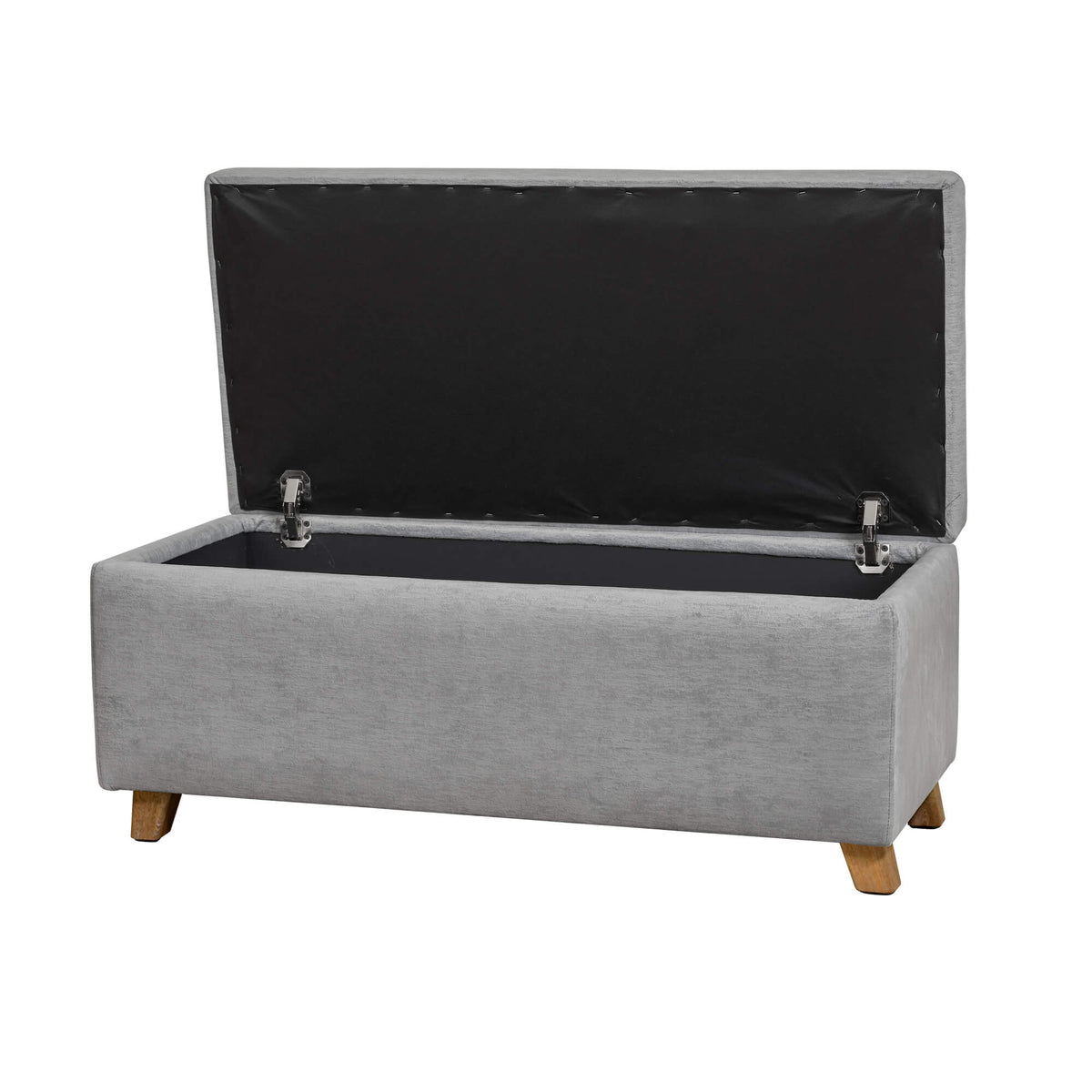 Puff Bodega Rectangular York, color Plata