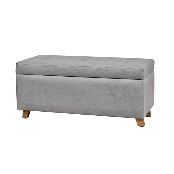 Puff Bodega Rectangular York, color Plata