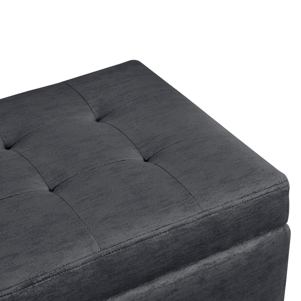 Puff Bodega Rectangular York, color Plomo