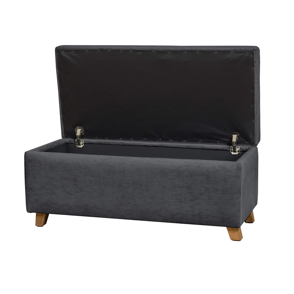 Puff Bodega Rectangular York, color Plomo