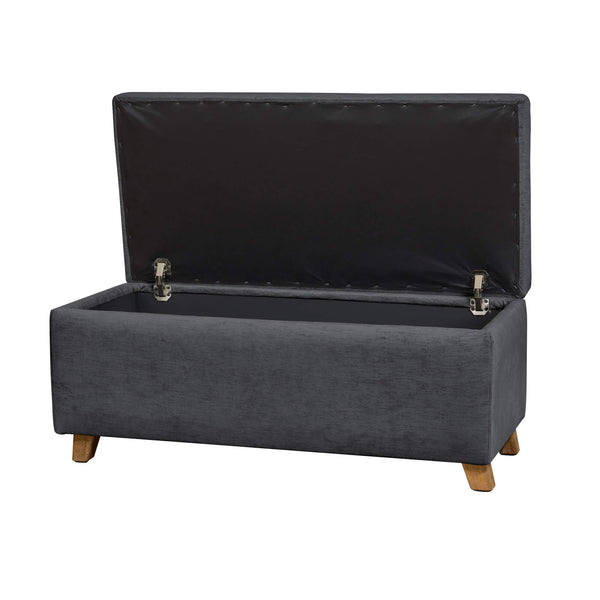 Puff Bodega Rectangular York, color Plomo