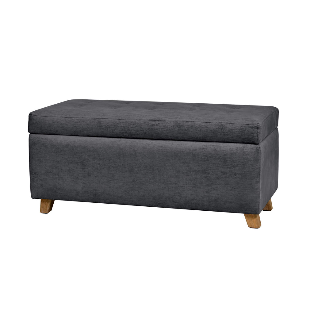Puff Bodega Rectangular York, color Plomo