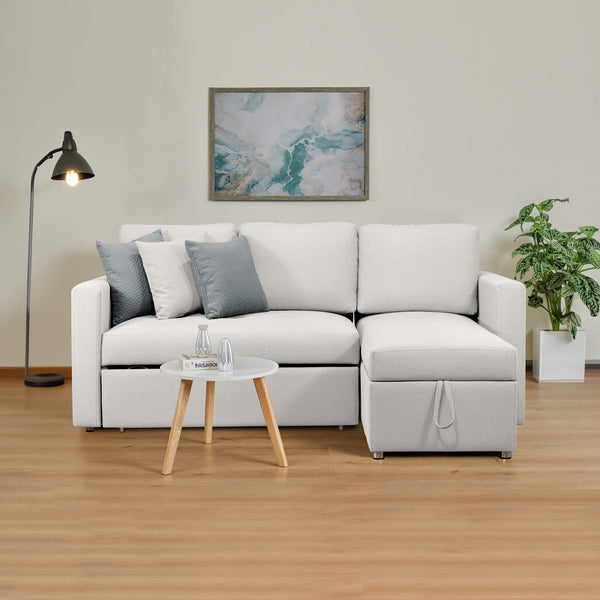 Sofá Cama Berlin Vértigo, color Blanco Puro