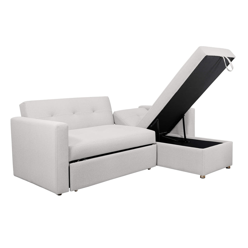 Sofá Cama Berlin Vértigo, color Blanco Puro