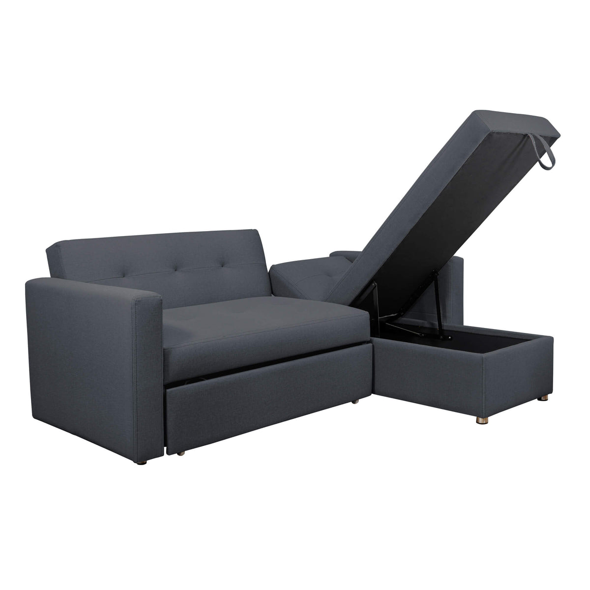 Sofá Cama Berlin Vértigo, color Dark Grey